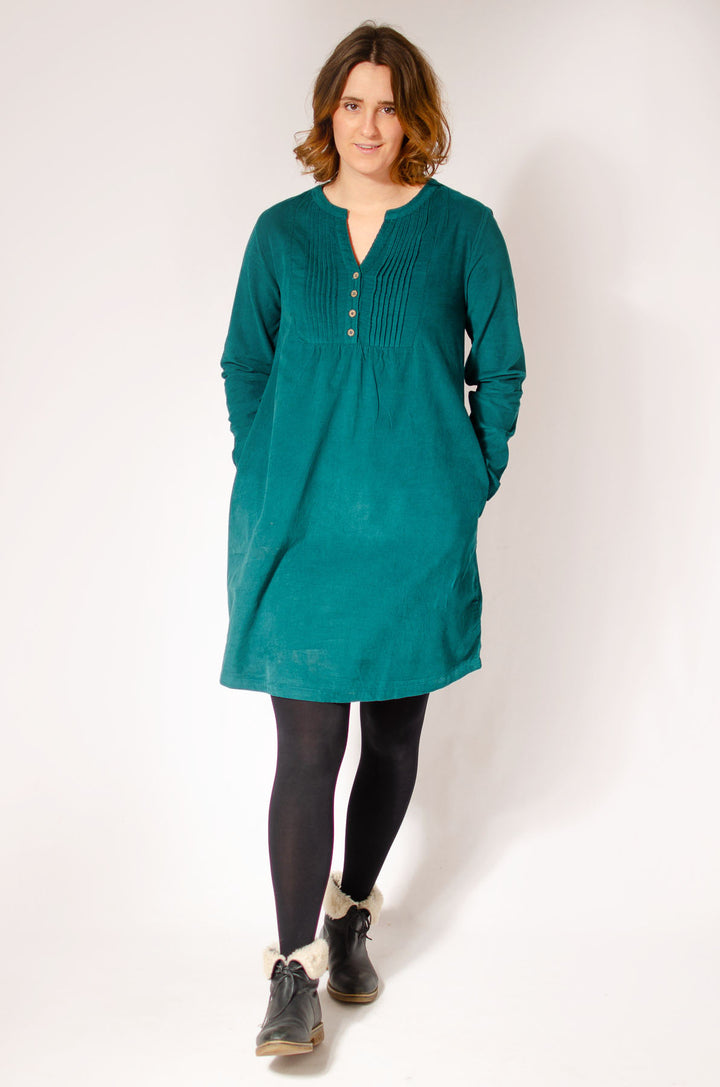 Needlecord Pintuck Tunic Dress