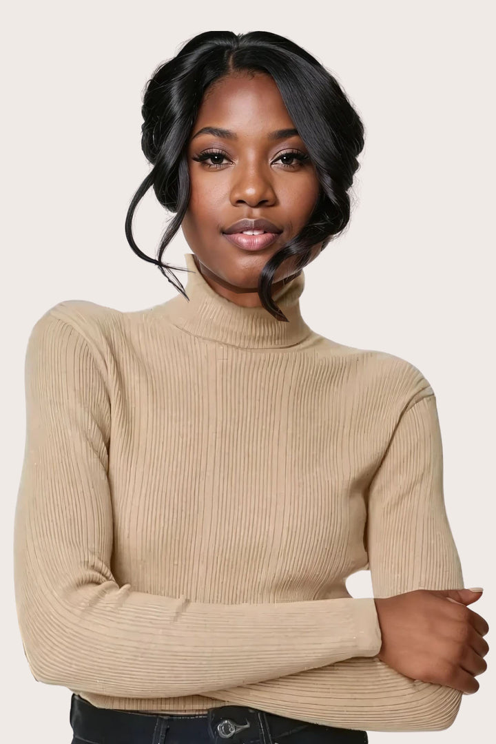 Ribbed Roll Neck Jumper