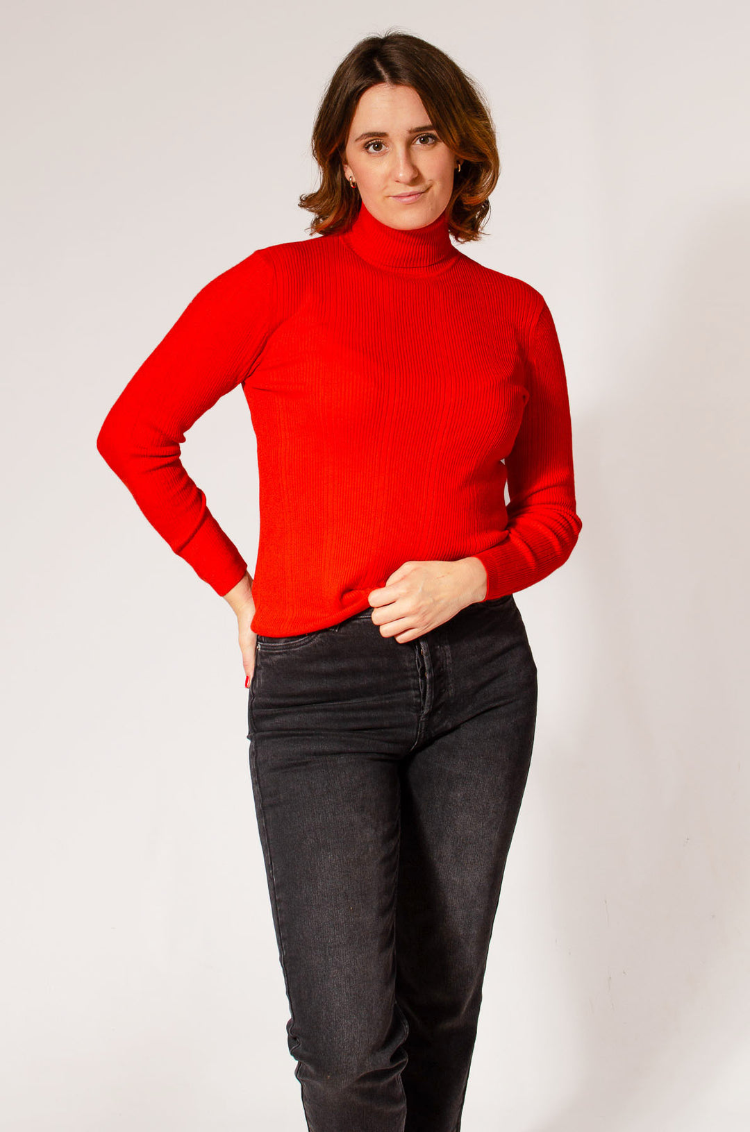 Ribbed Roll Neck Jumper