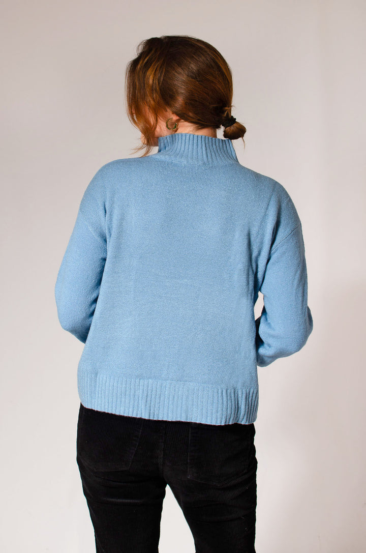 Funnel Neck Drop Shoulder Jumper