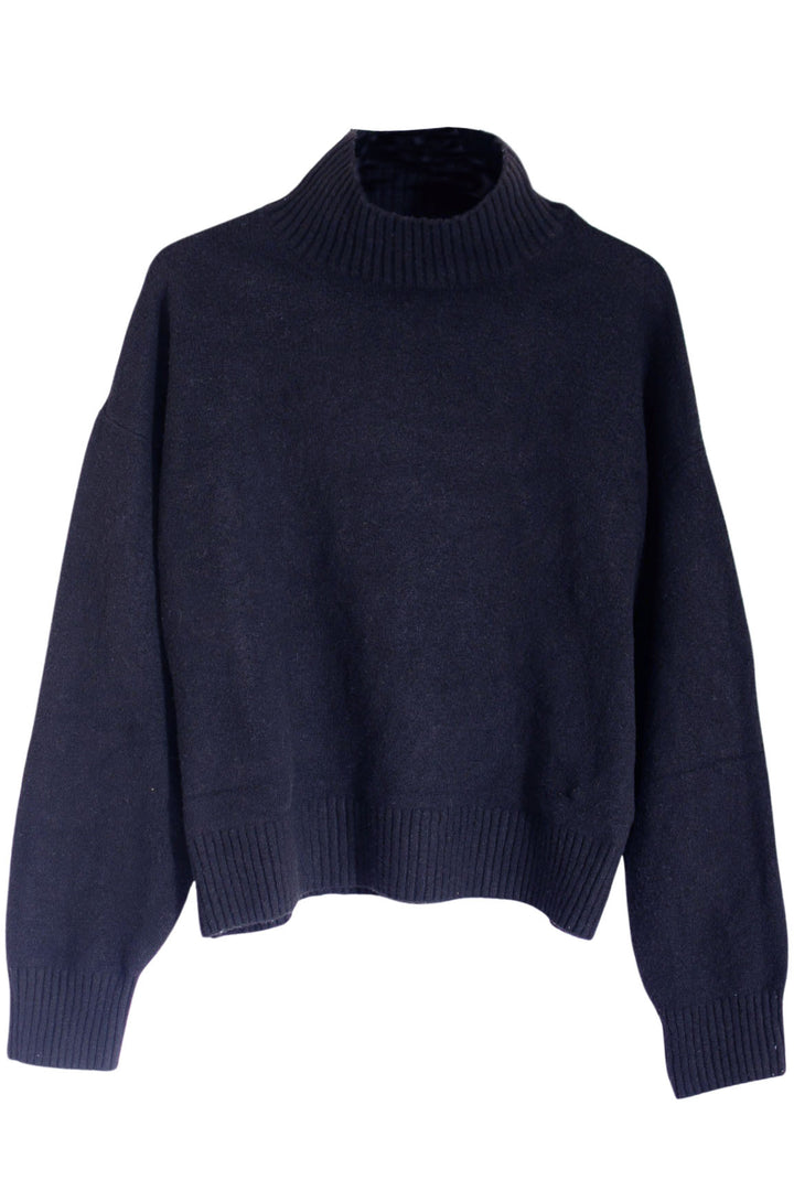 Funnel Neck Drop Shoulder Jumper