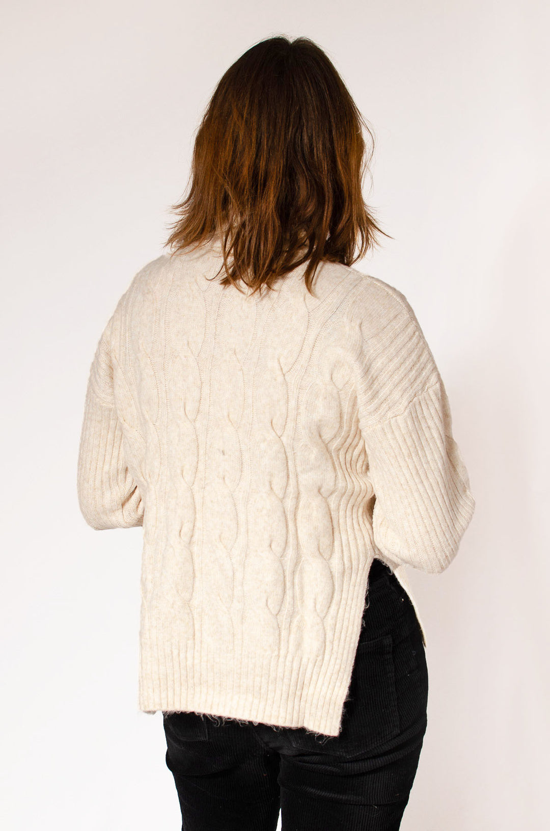 Chunky Cable Knit Roll Neck Jumper