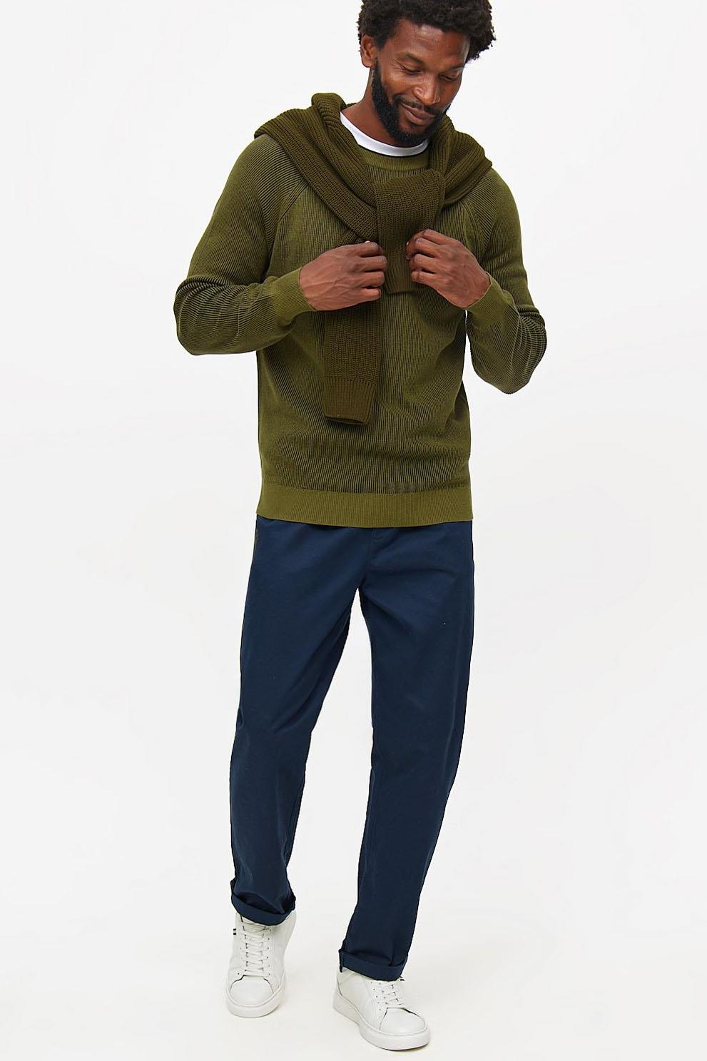 Mens Ribbed Round Neck Jumper