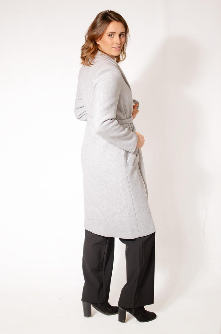 Wool Blend Wrap Coat