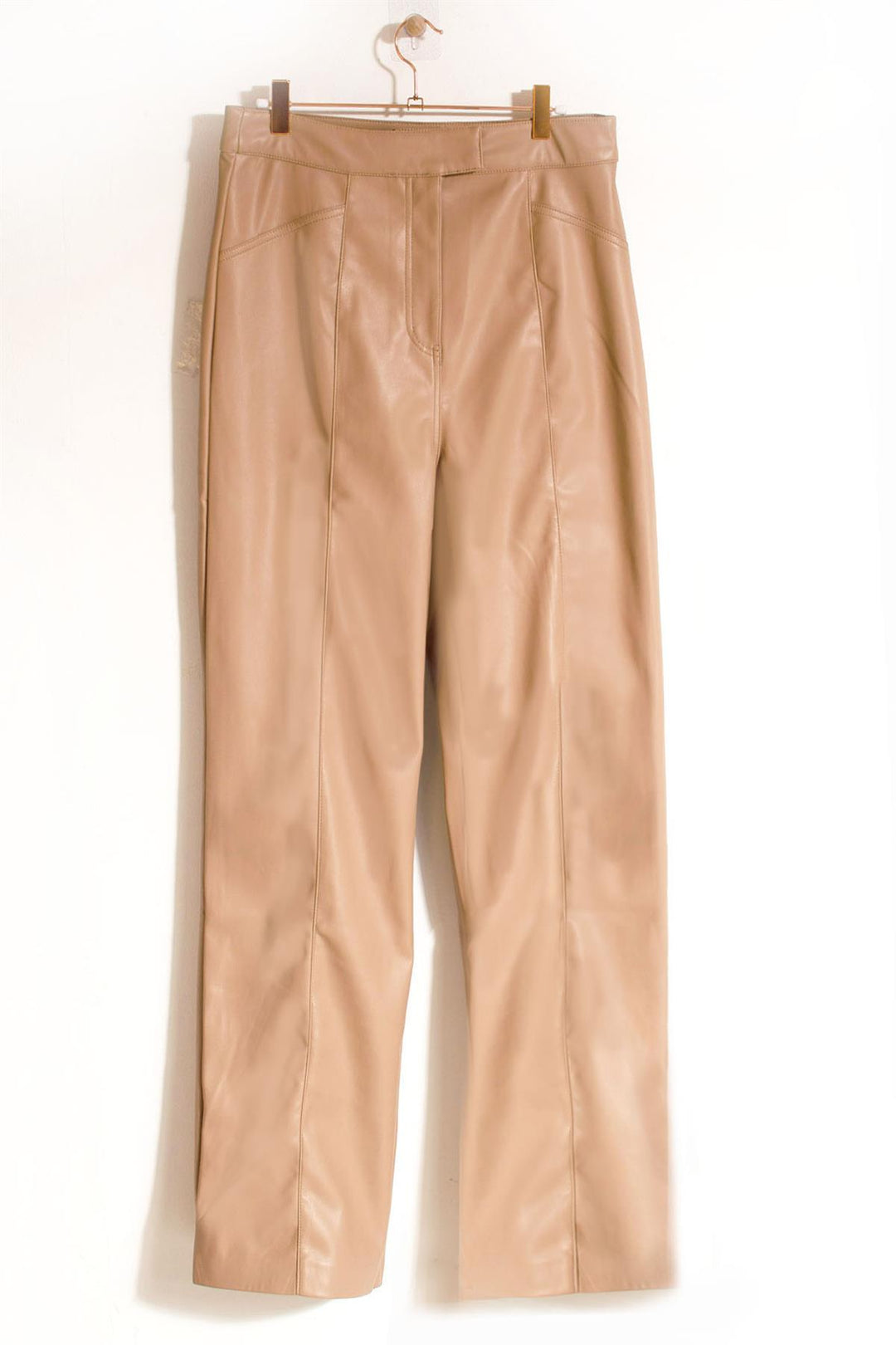 Leather Look Wide Leg Trousers