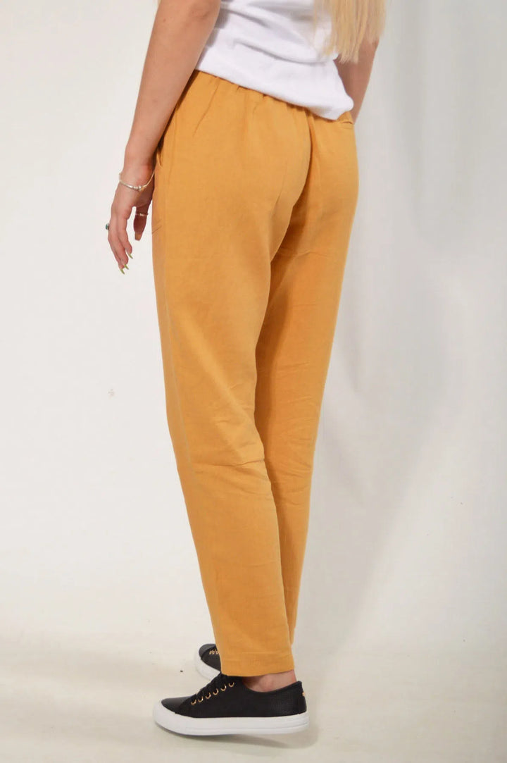 Linen Taper Leg Trousers