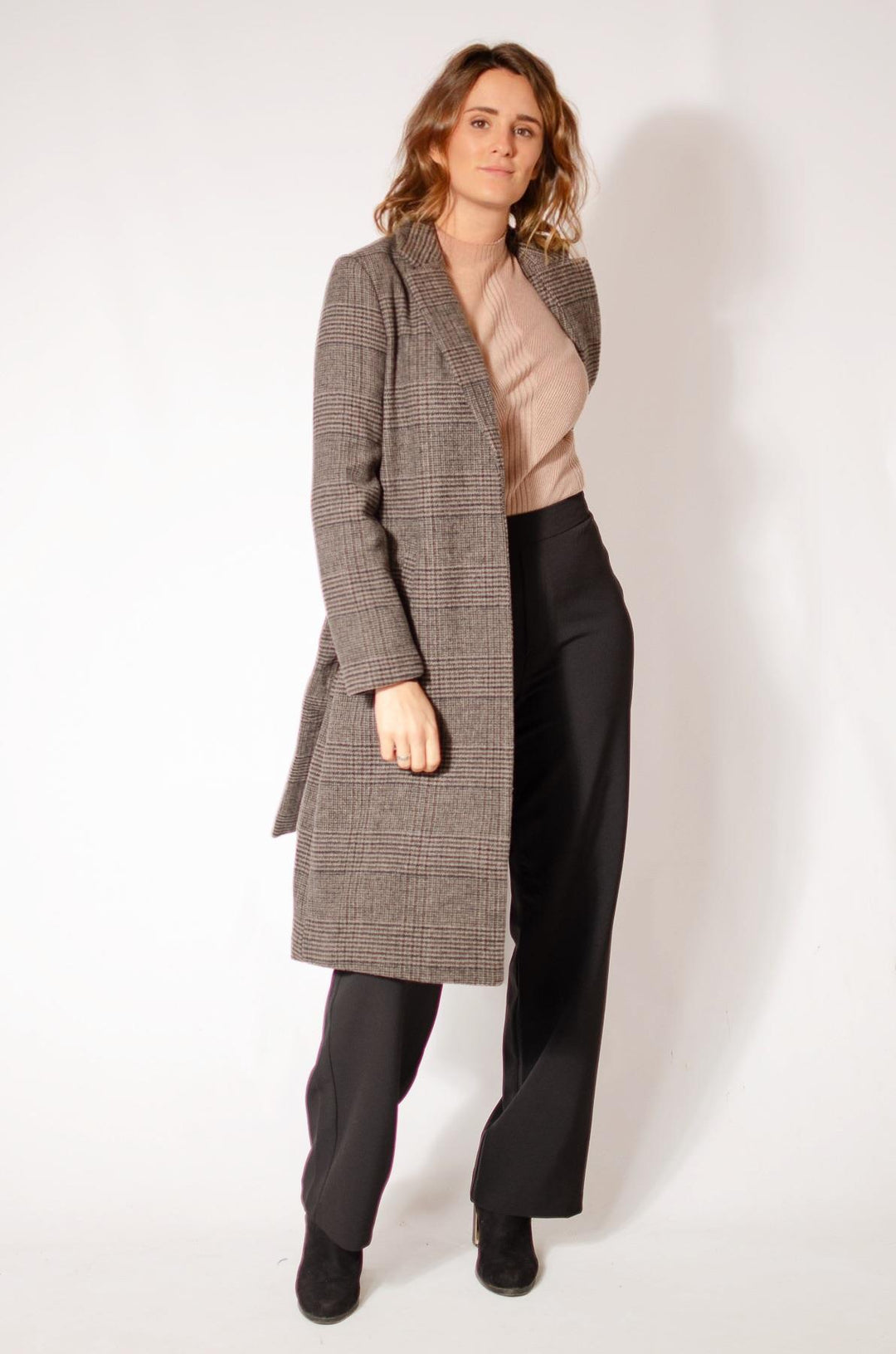 Wool Blend Wrap Coat