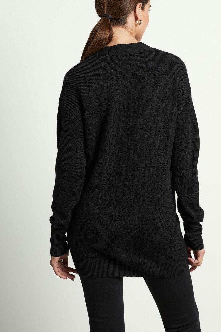 Ribbed Long Pocket Cardigan