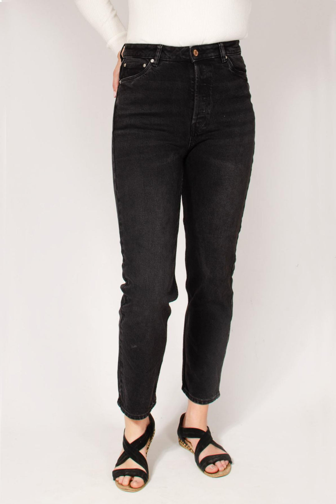 High Rise Slim Leg Jeans