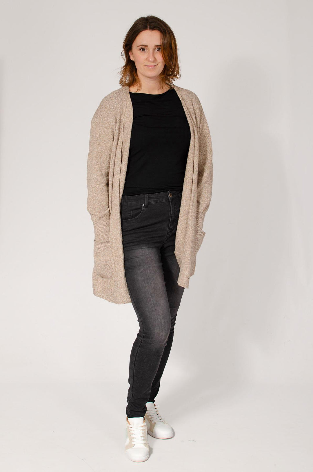 Open Front Pocket Cardigan