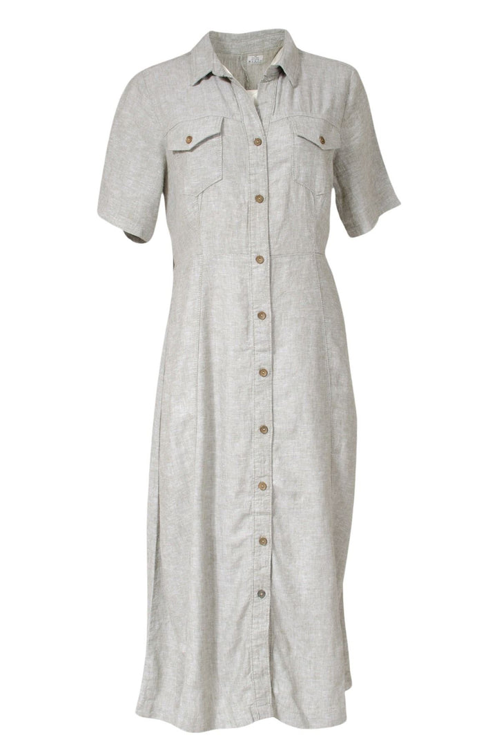 Linen Blend Button Down Dress