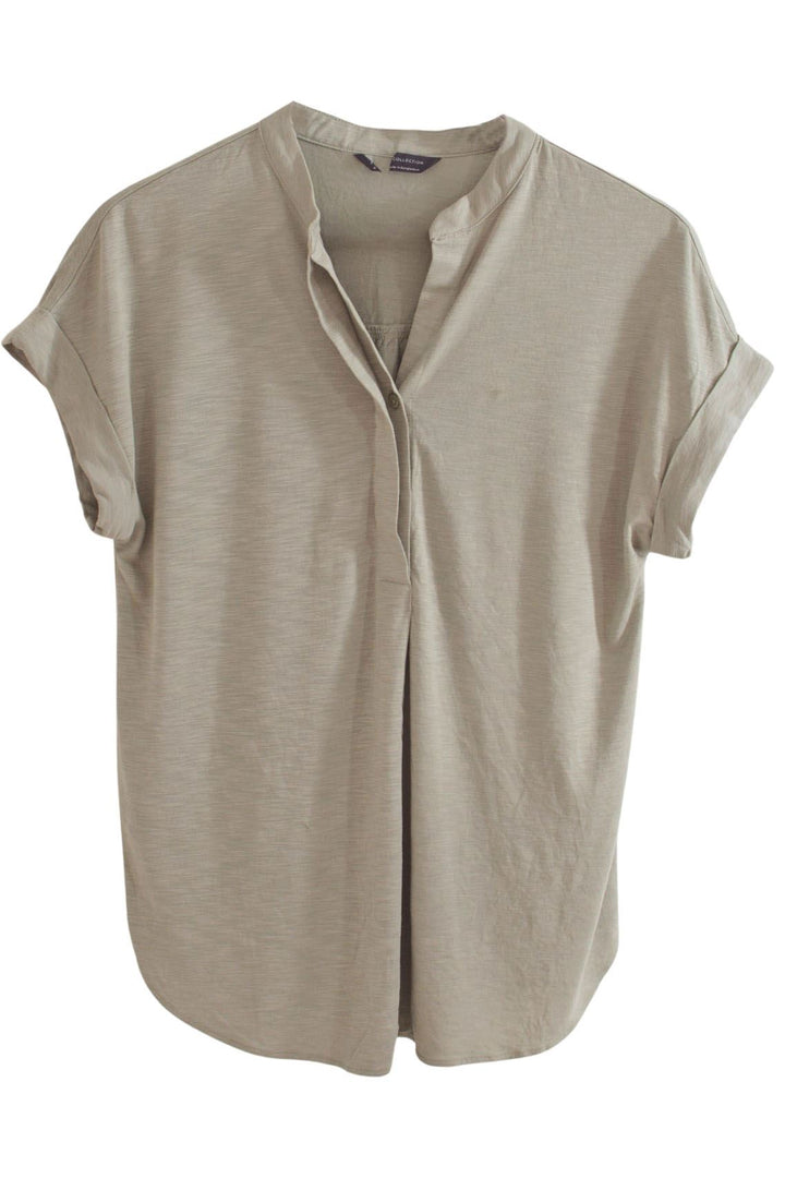 Pleat Front Short Sleeve Jersey Top