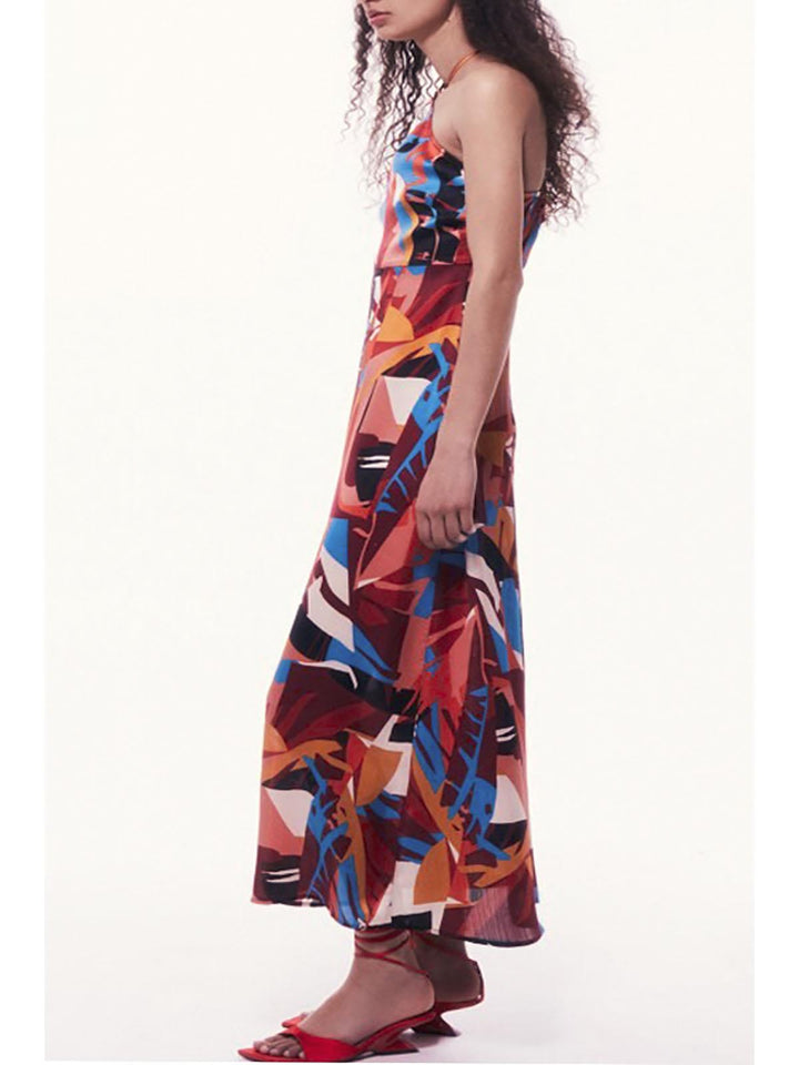 Abstract Halterneck Dress