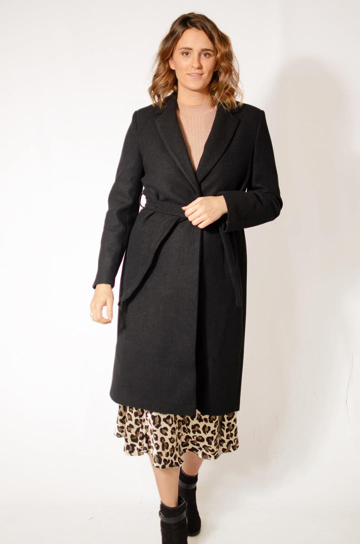 Wool Blend Wrap Coat