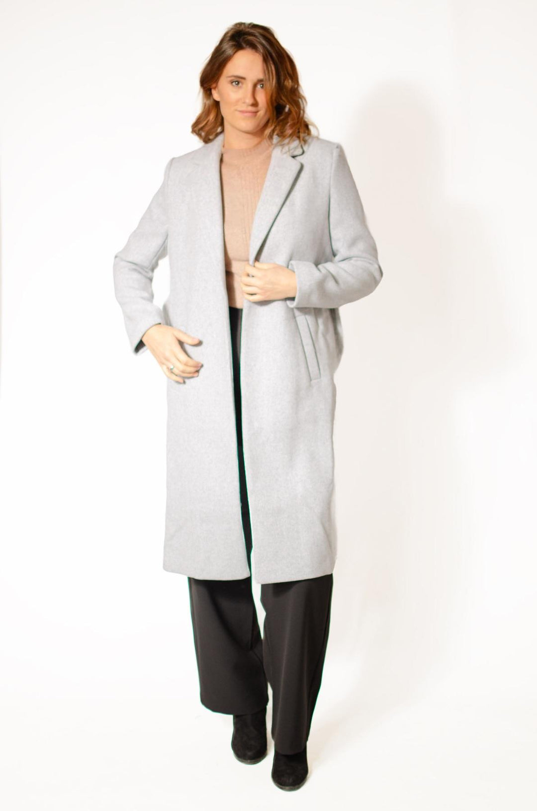 Wool Blend Wrap Coat