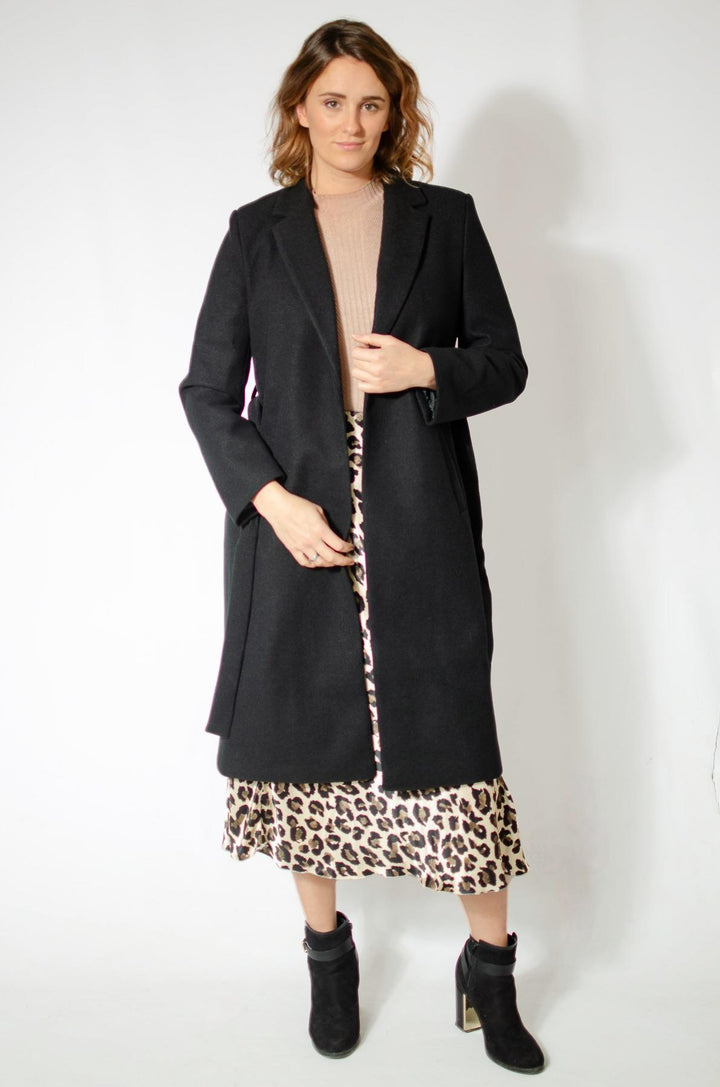 Wool Blend Wrap Coat