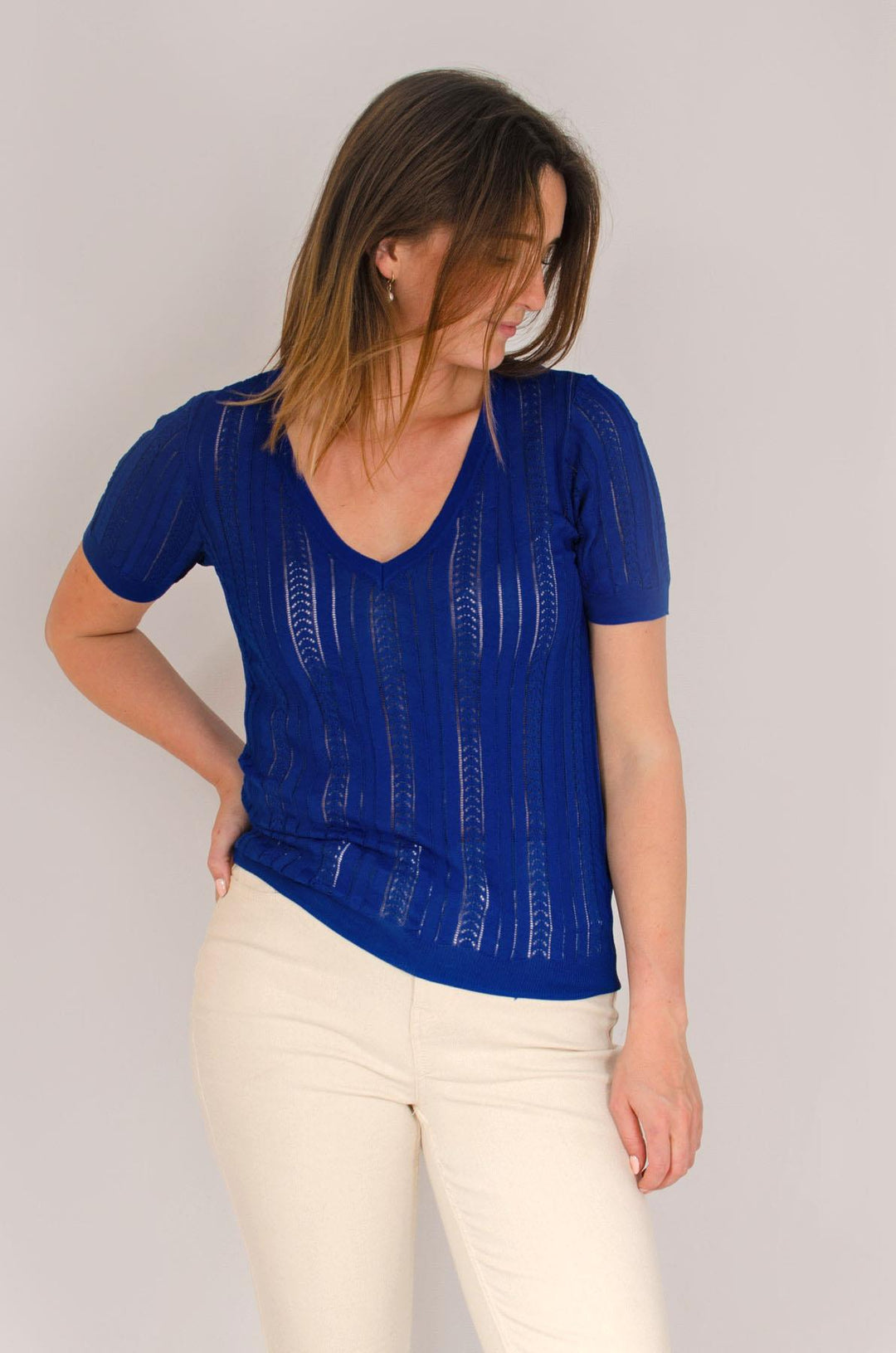 Lace V Neck T Shirt