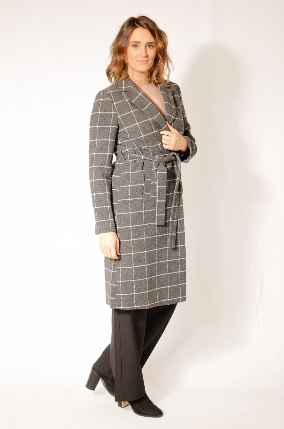 Wool Blend Wrap Coat