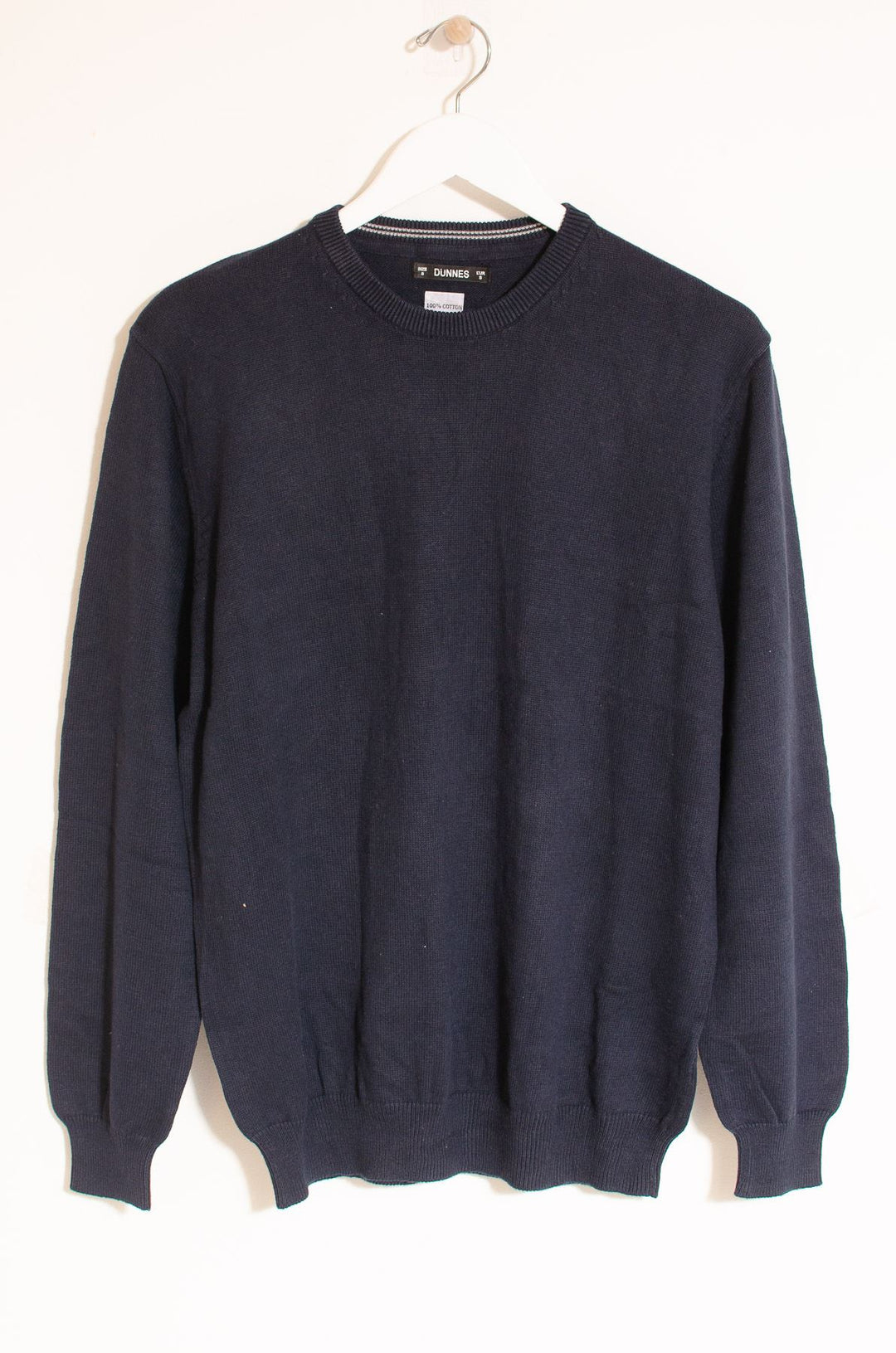 Crew Neck Fine Knit Cotton Jumper