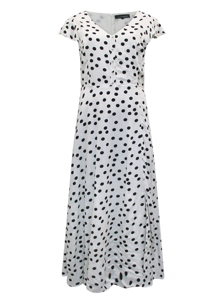 Frill Wrap Polka Dot Dress