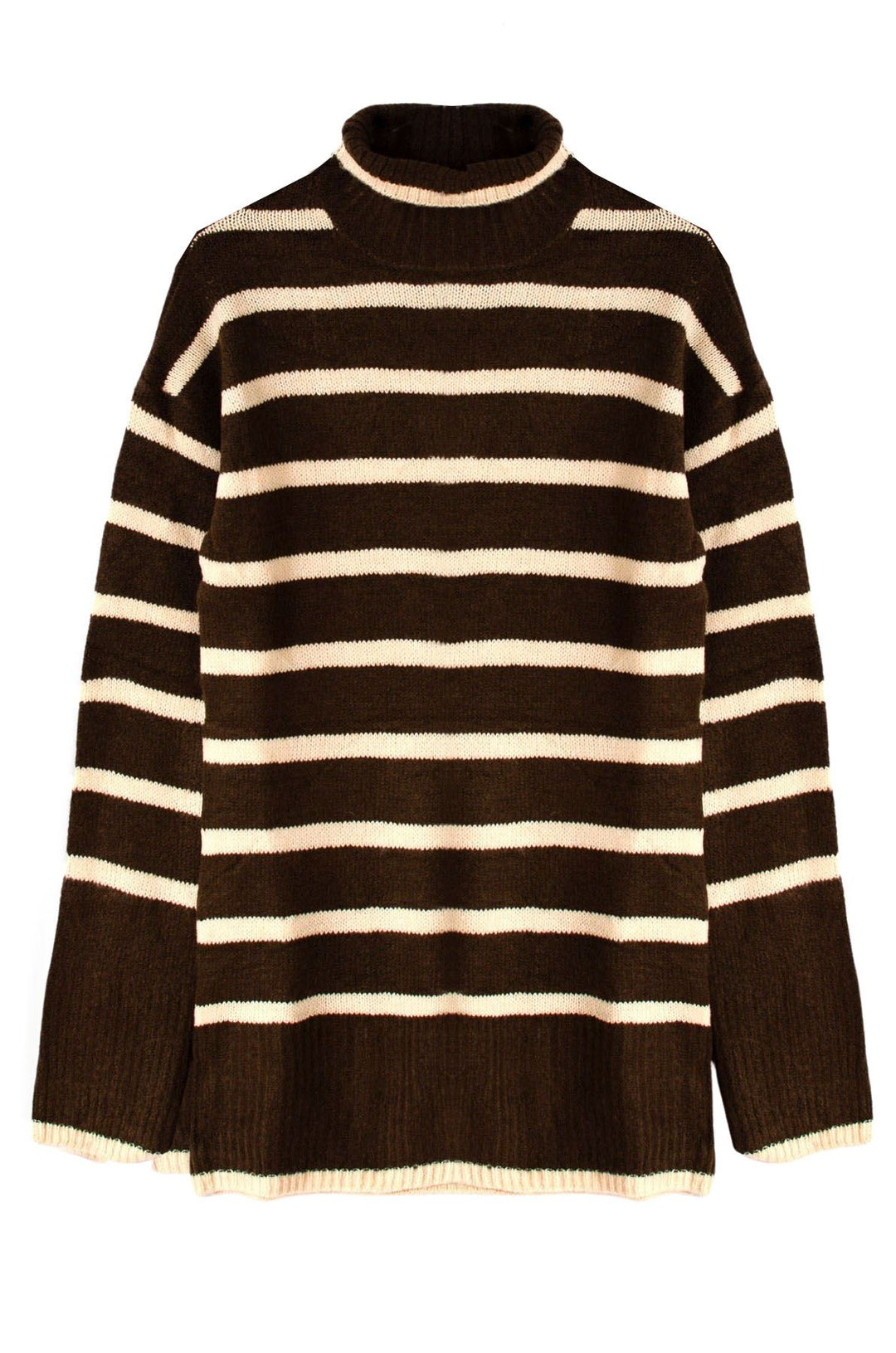 Longline Striped Roll Neck Jumper