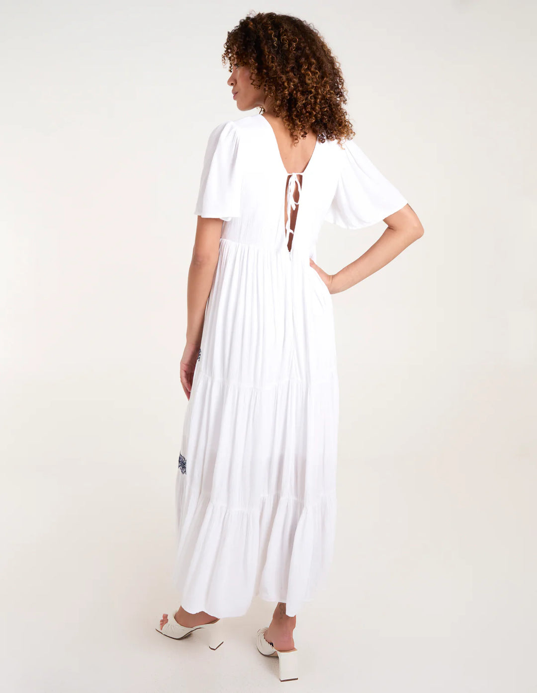 Embroidered Tiered Maxi Dress