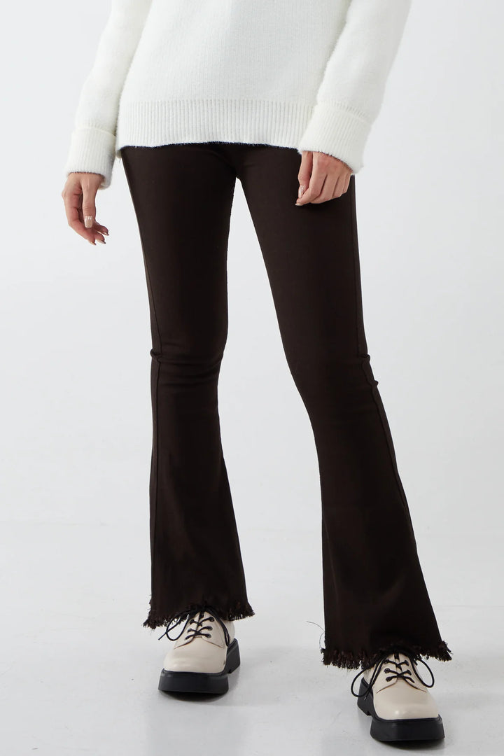 Chocolate High Waist Flare Leg Jeans