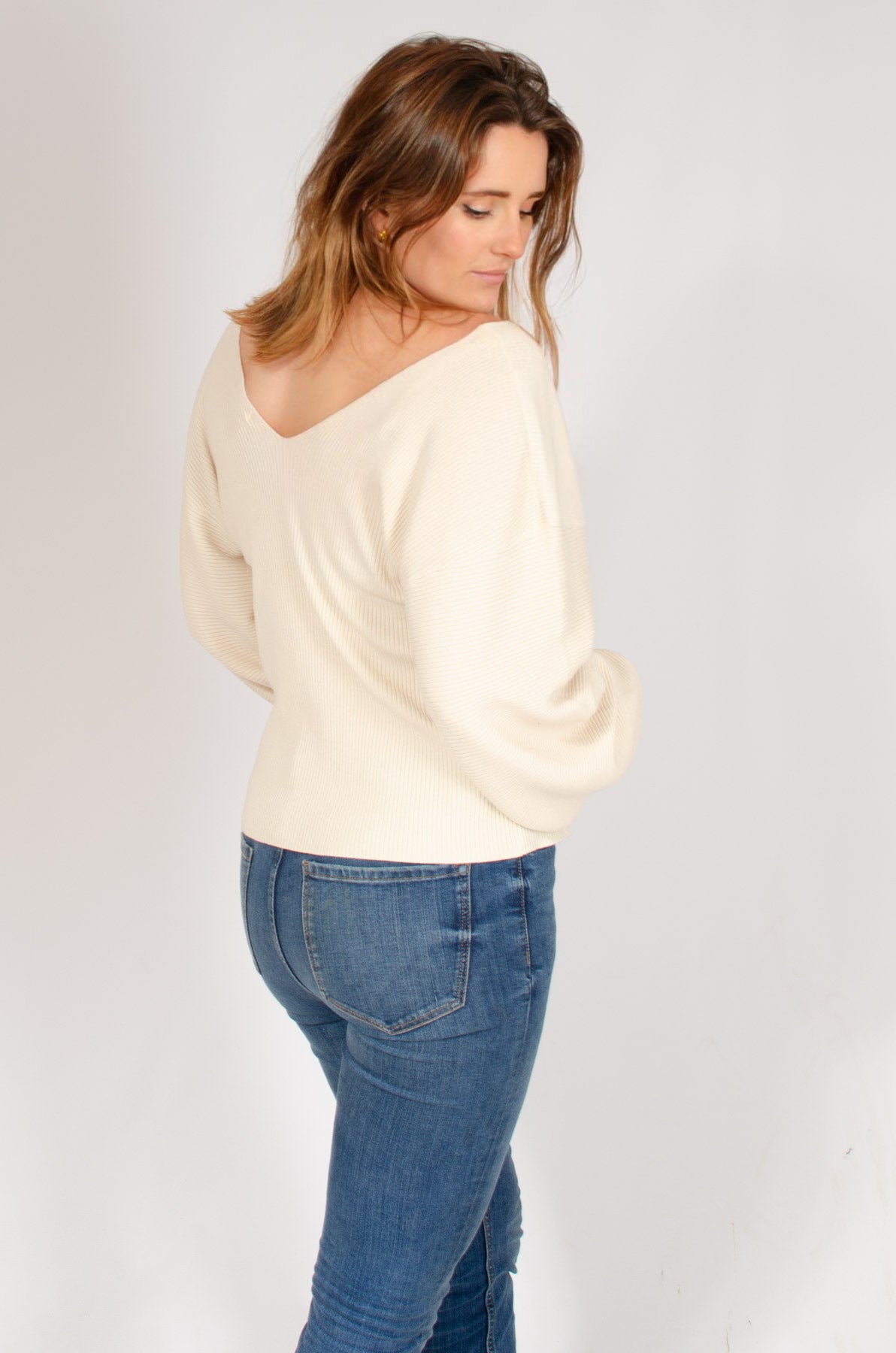 Cream Ribbed Jumper