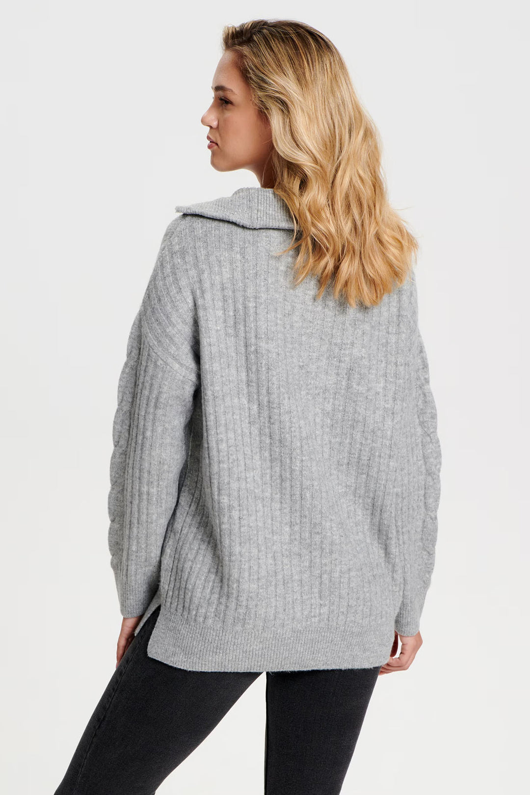 Zip Neck Soft Cable Knit Jumper