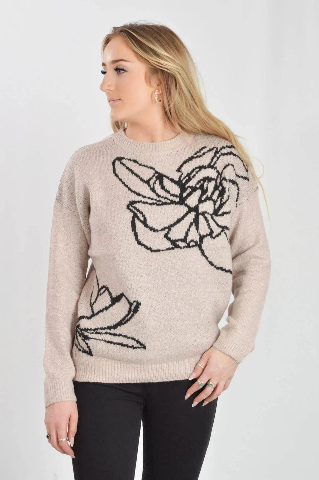 Floral Art Crew Neck Jumper