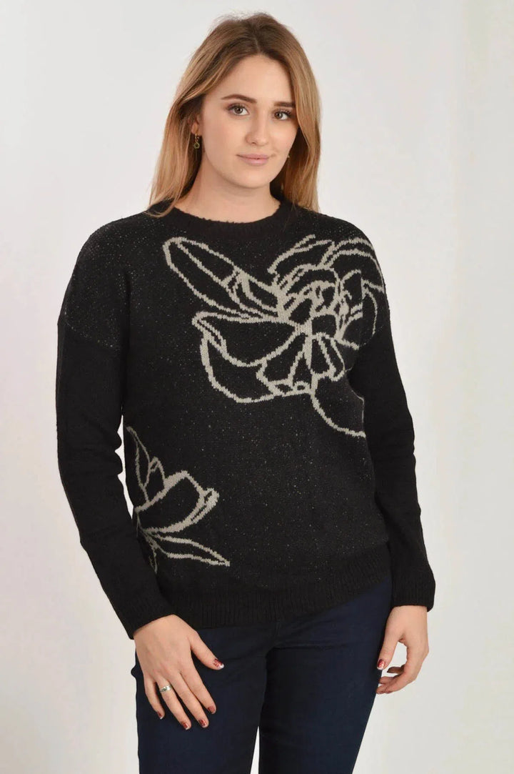 Floral Art Crew Neck Jumper