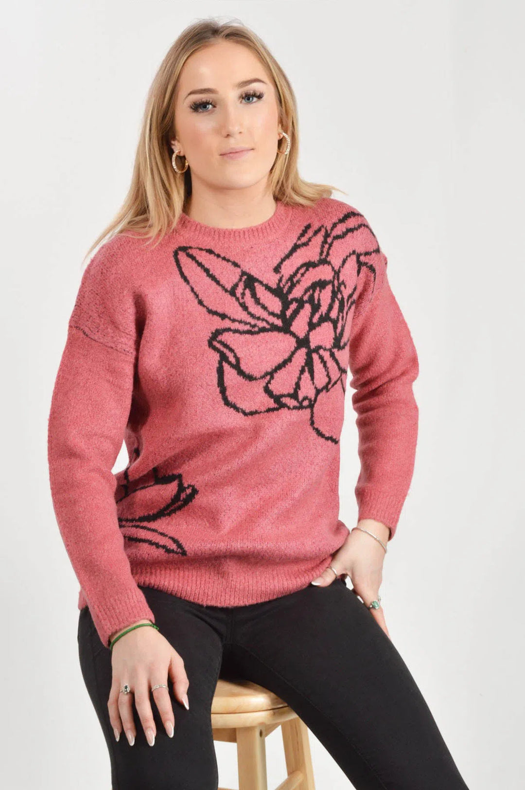 Floral Art Crew Neck Jumper