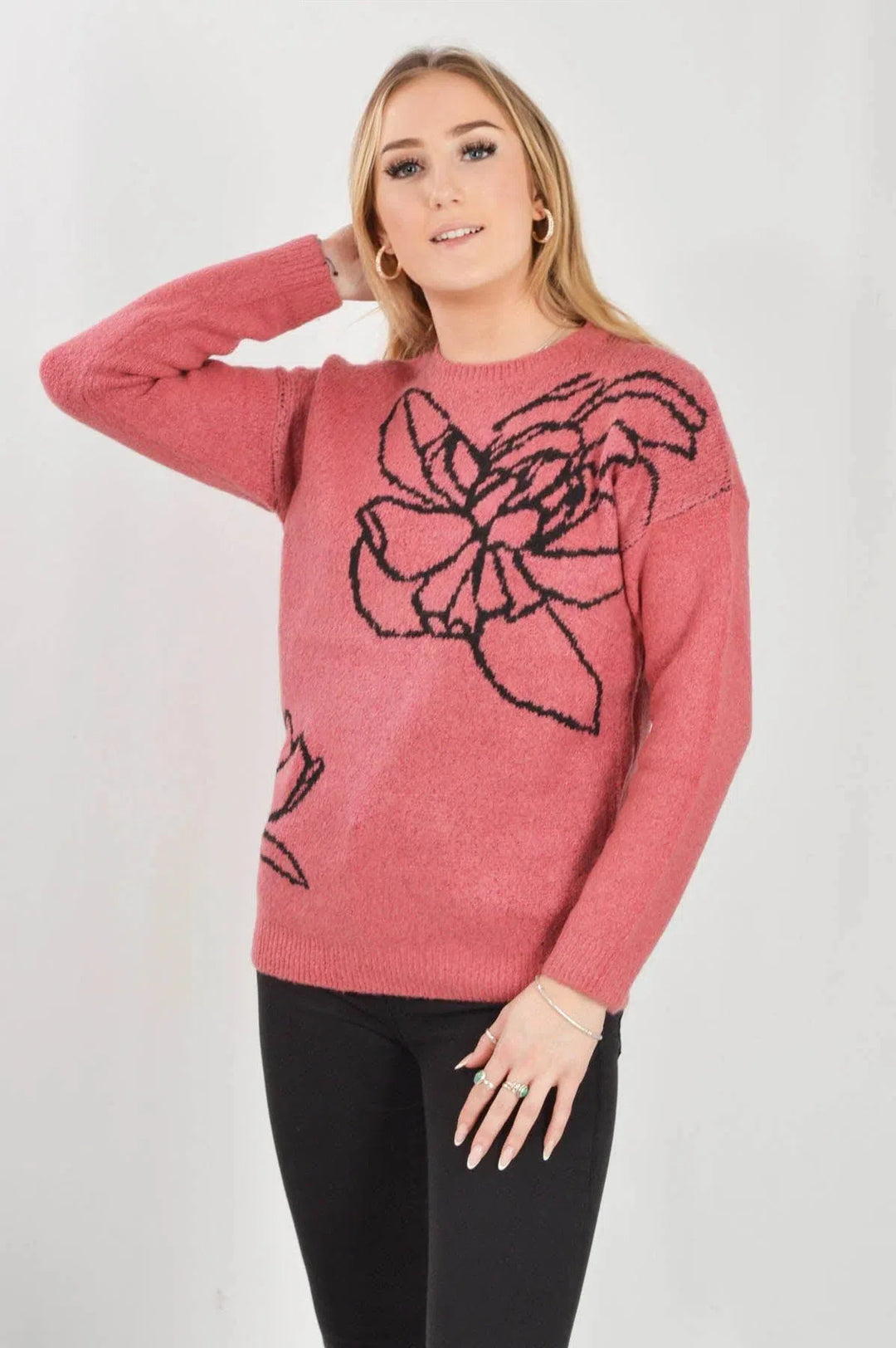 Floral Art Crew Neck Jumper