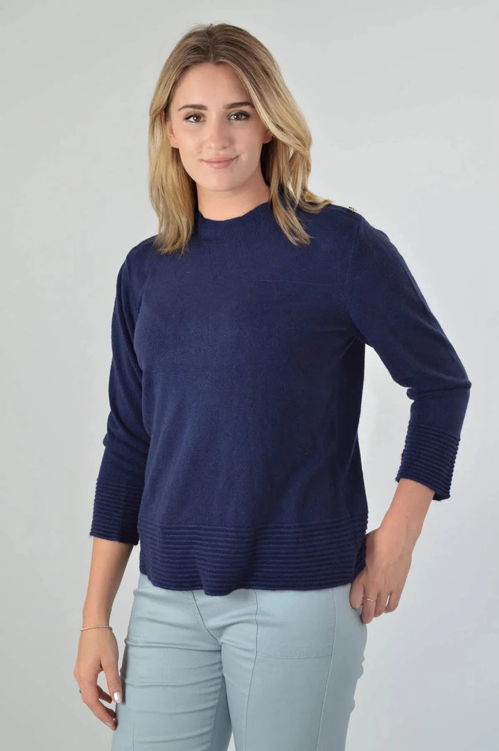 Turtle Neck Jumper Button Shoulder