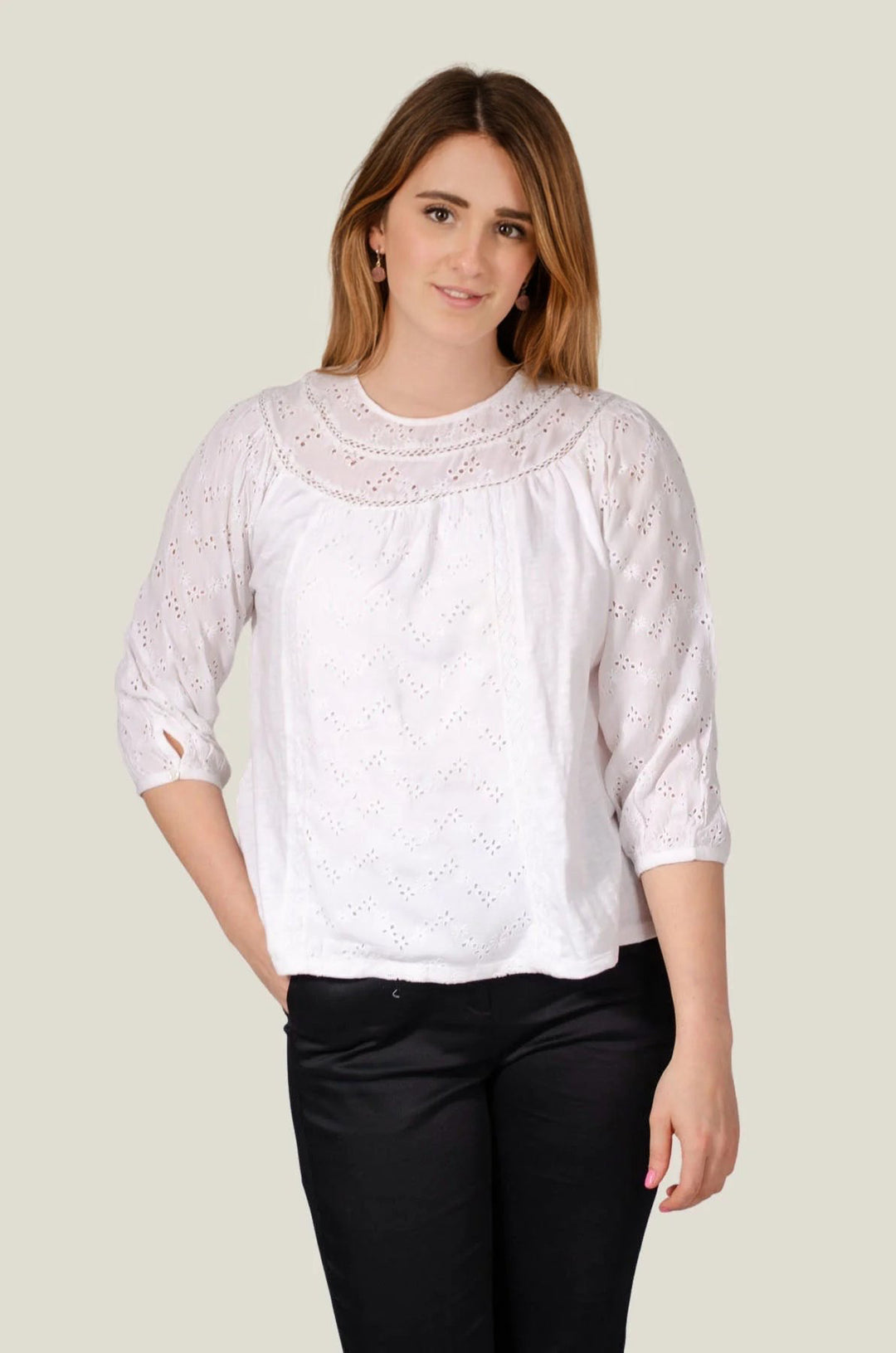 Cotton Broderie Lace Blouse