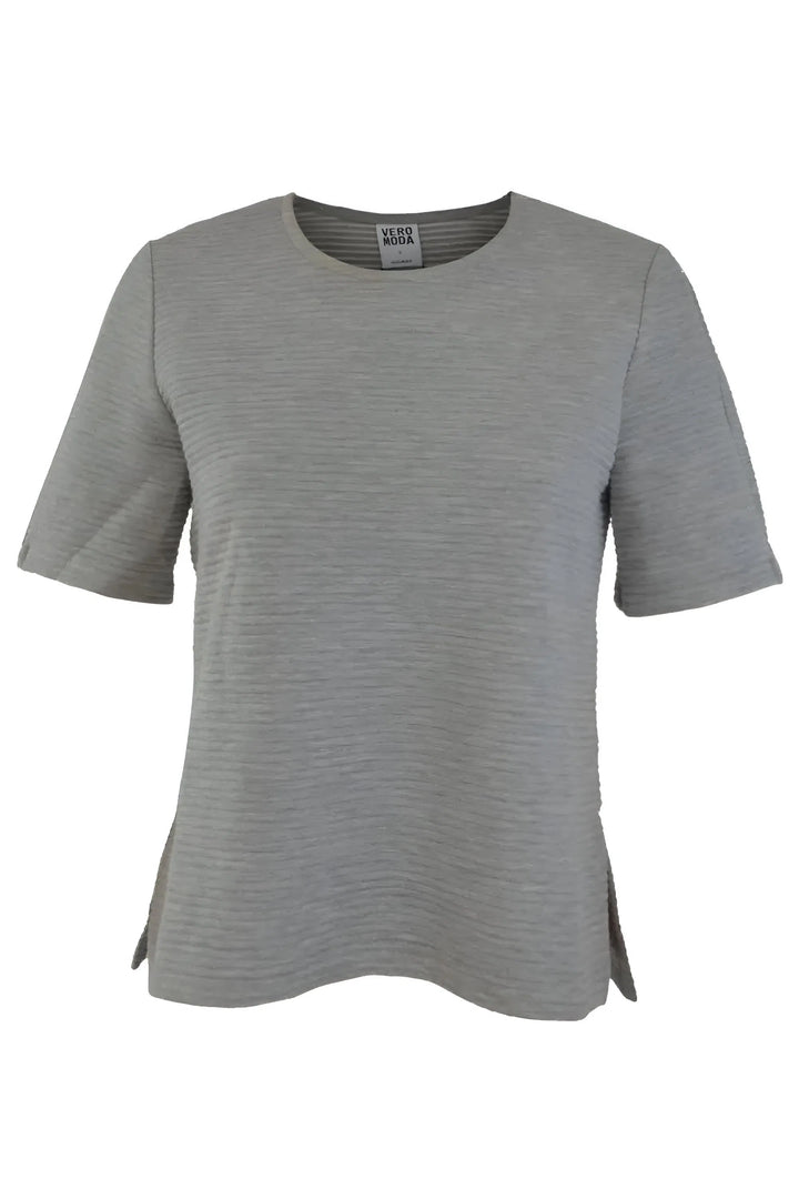 Zip Shoulder Ribbed T-Shirt