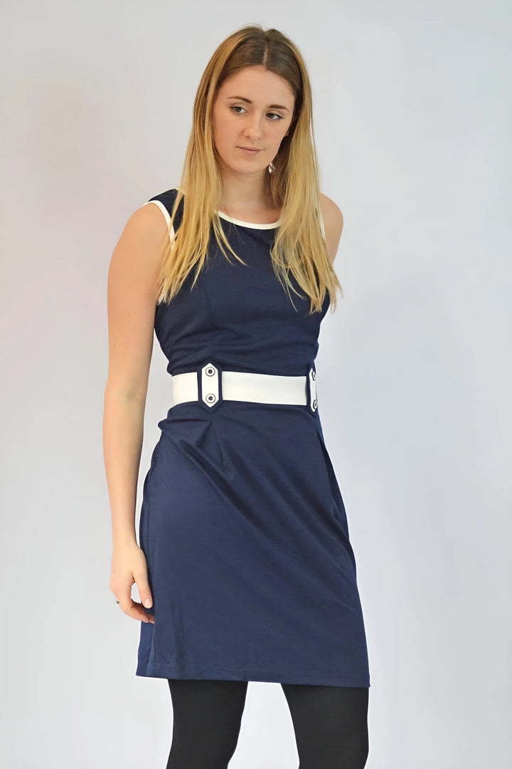 Sleeveless Belted Pencil Dress