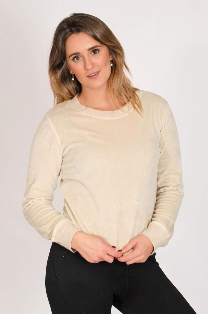 Cotton Velour Sweatshirt Top