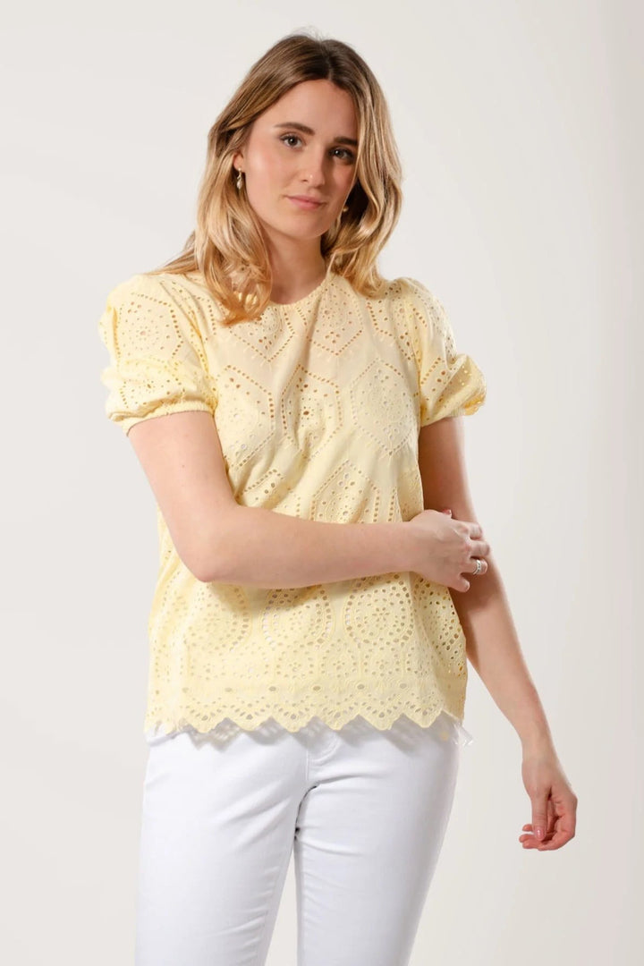 Broderie Anglais Short Sleeve Blouse