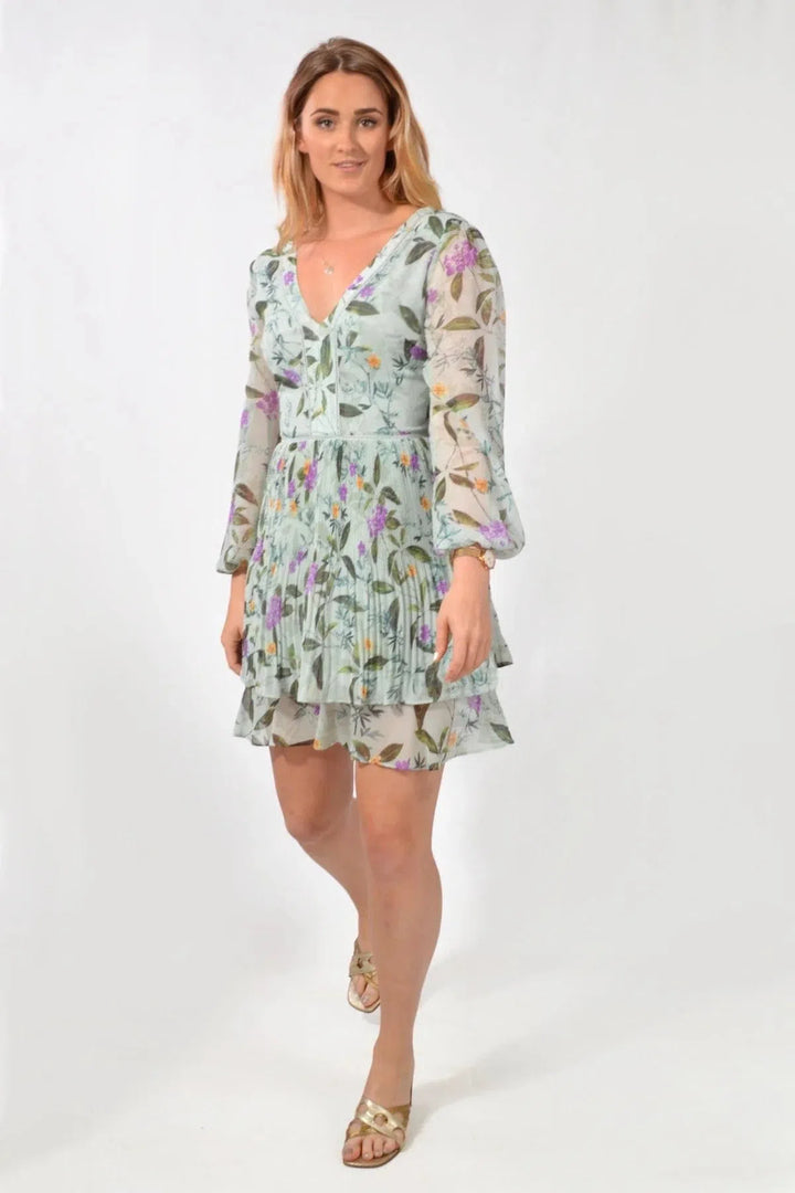 Floral Chiffon Long Sleeve Dress