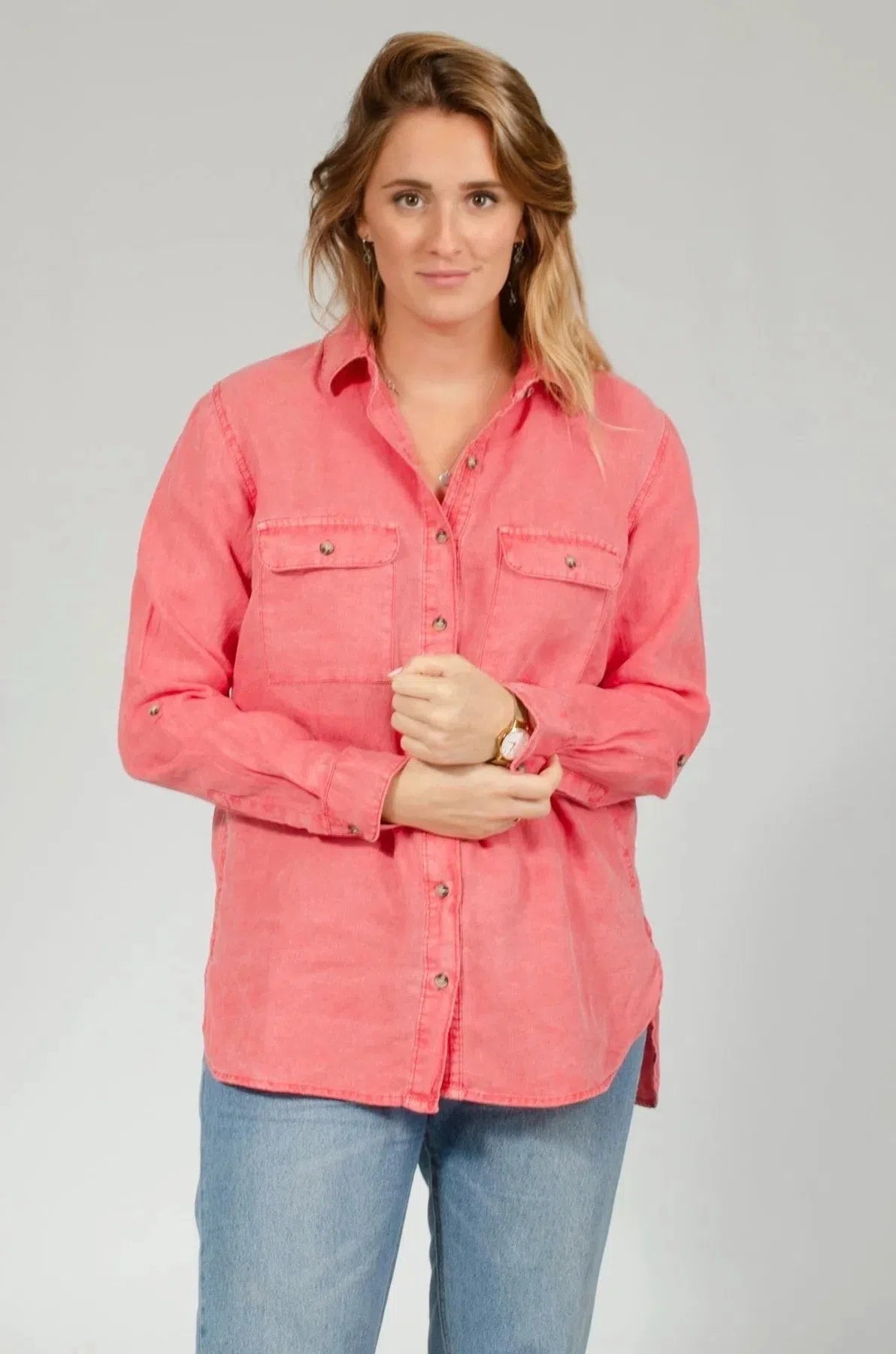 Oversize Linen Pocket Shirt