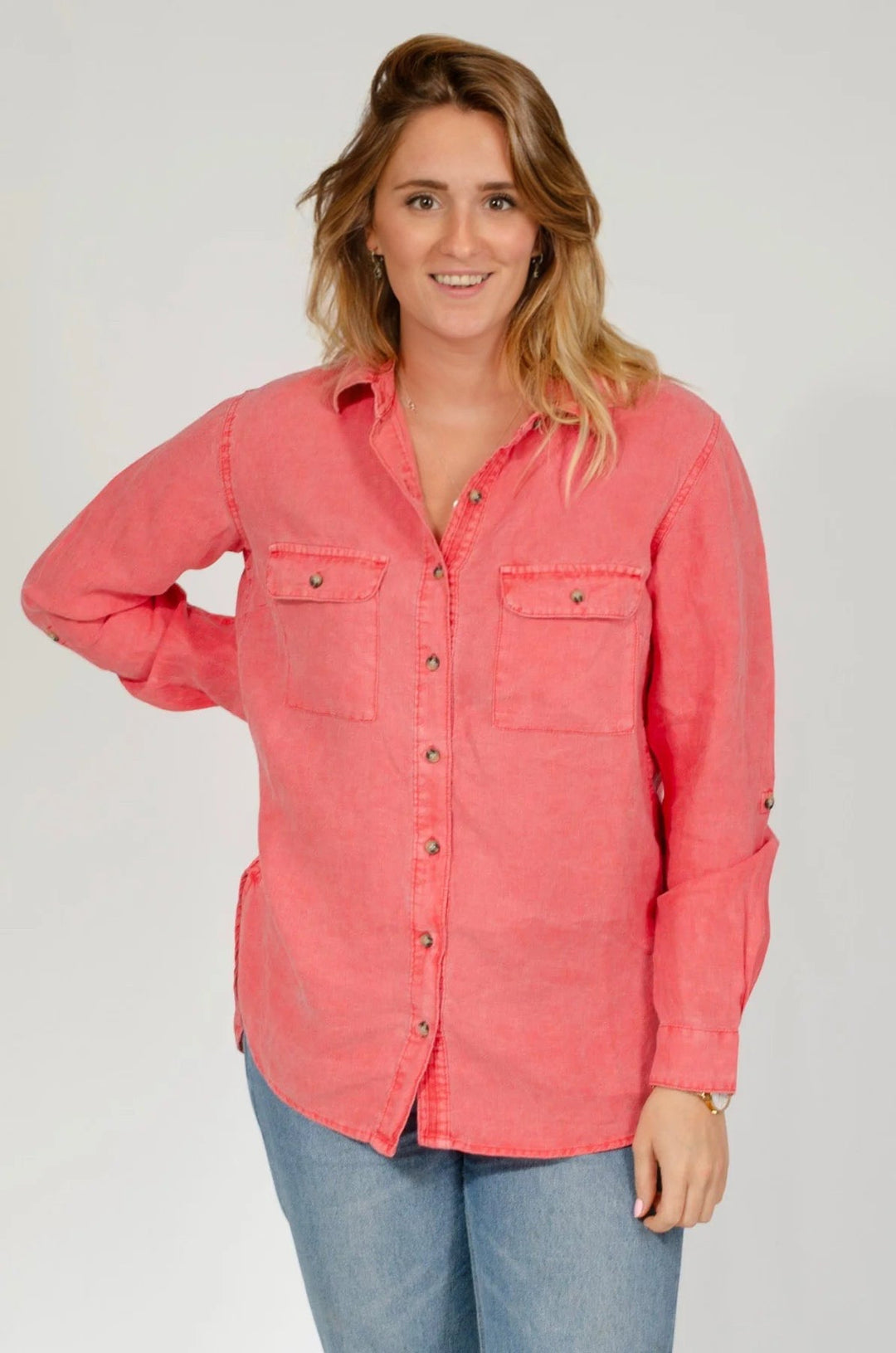 Oversize Linen Pocket Shirt