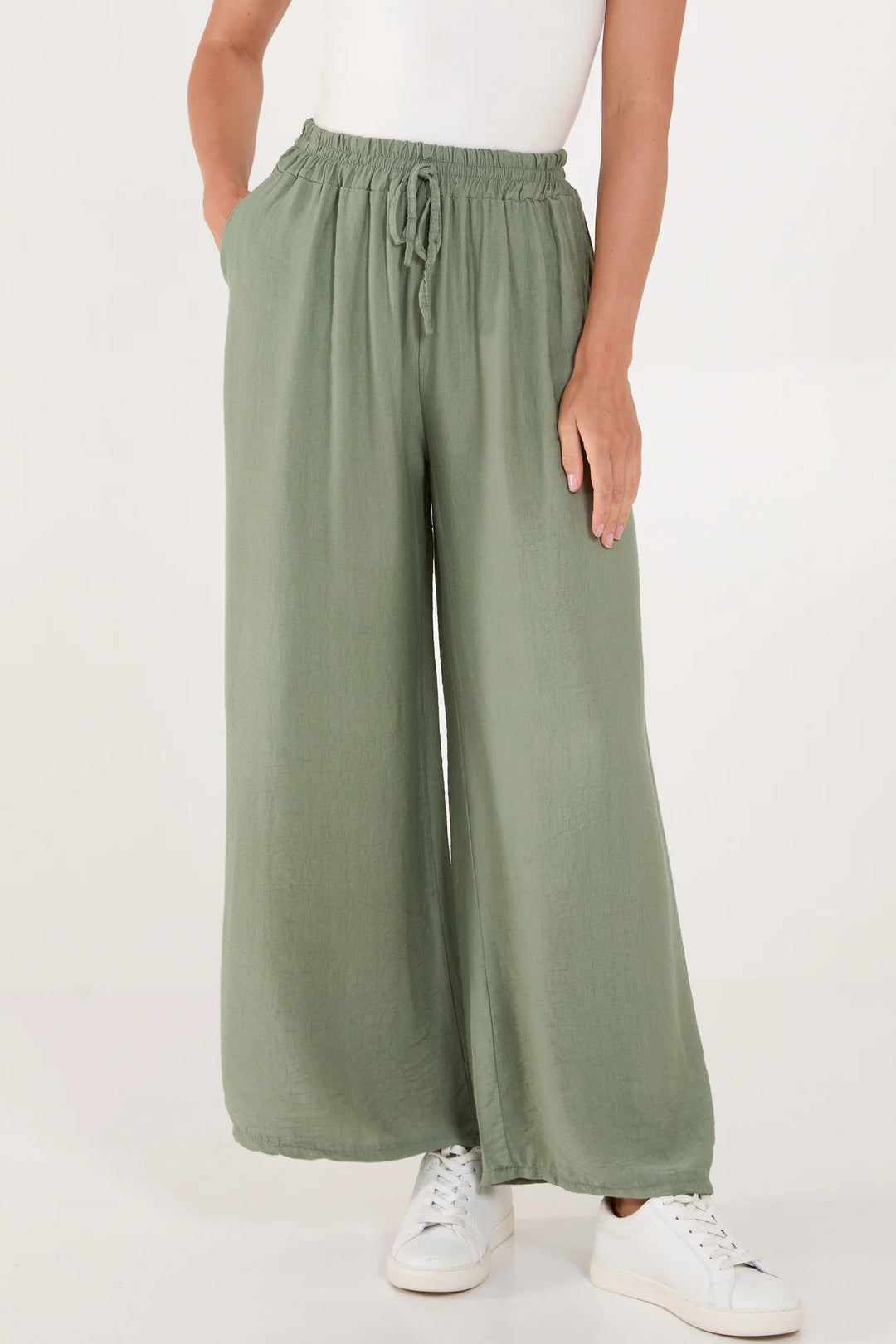 Wide Leg Drawstring Trousers