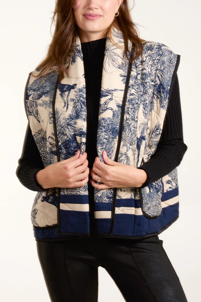 Toile de Jouy Quilted Gilet