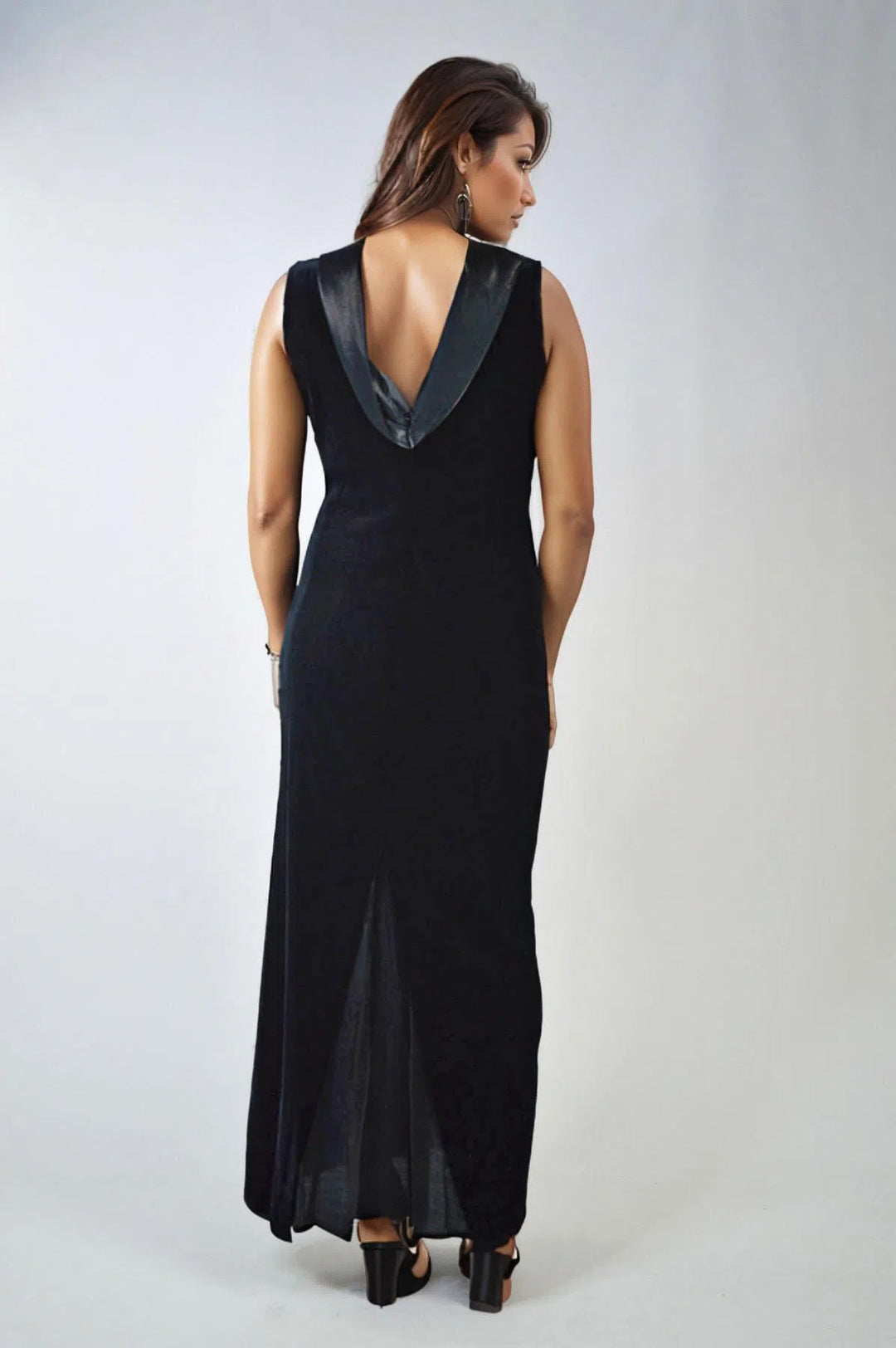 Velvet Satin Maxi Dress