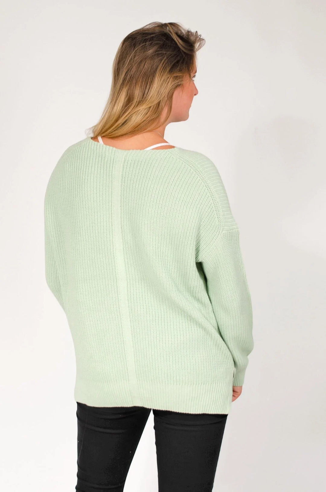 American Holic Chunky Oversize V Neck Jumper