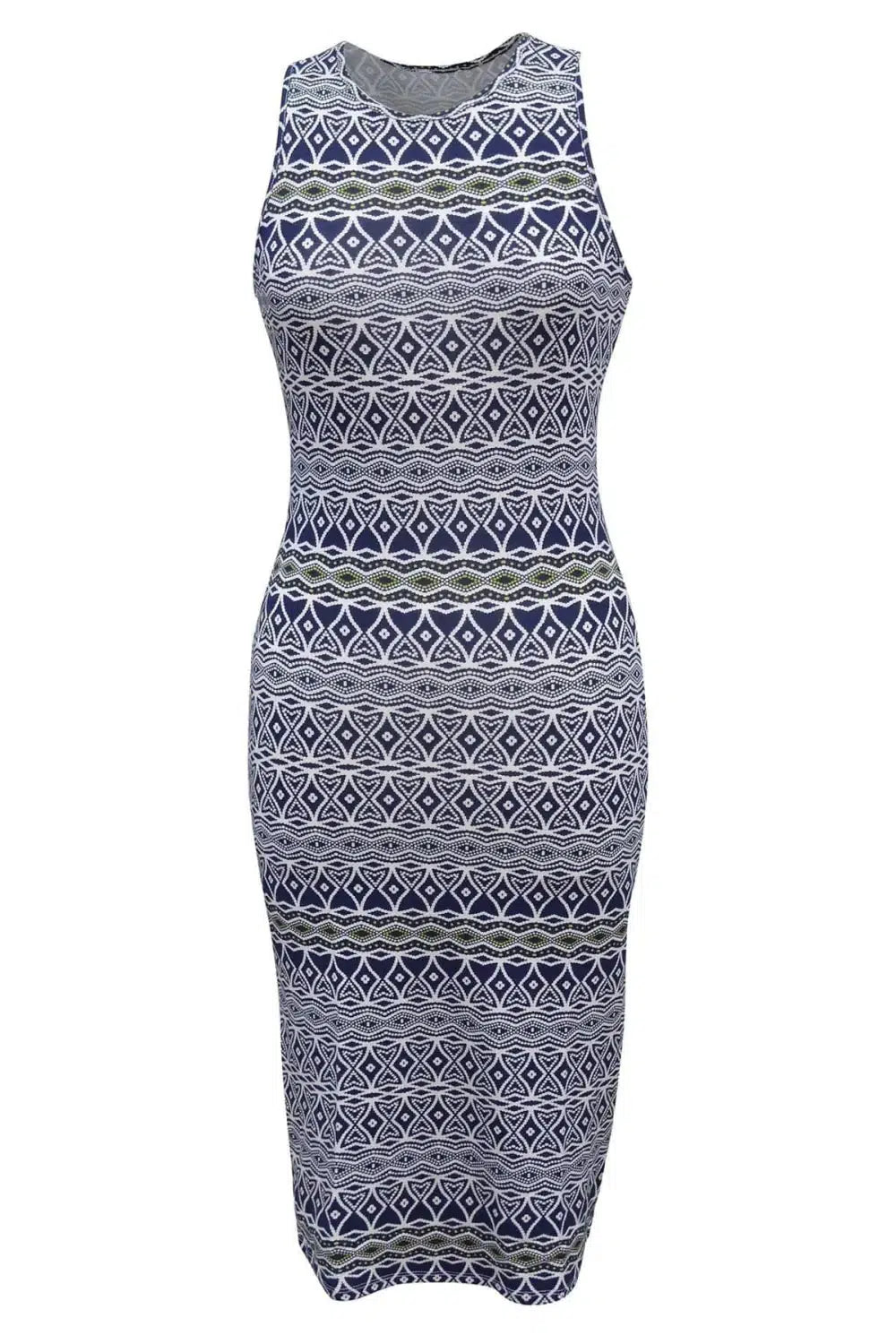 Secret Label Aztec Sleeveless Midi Jersey Dress