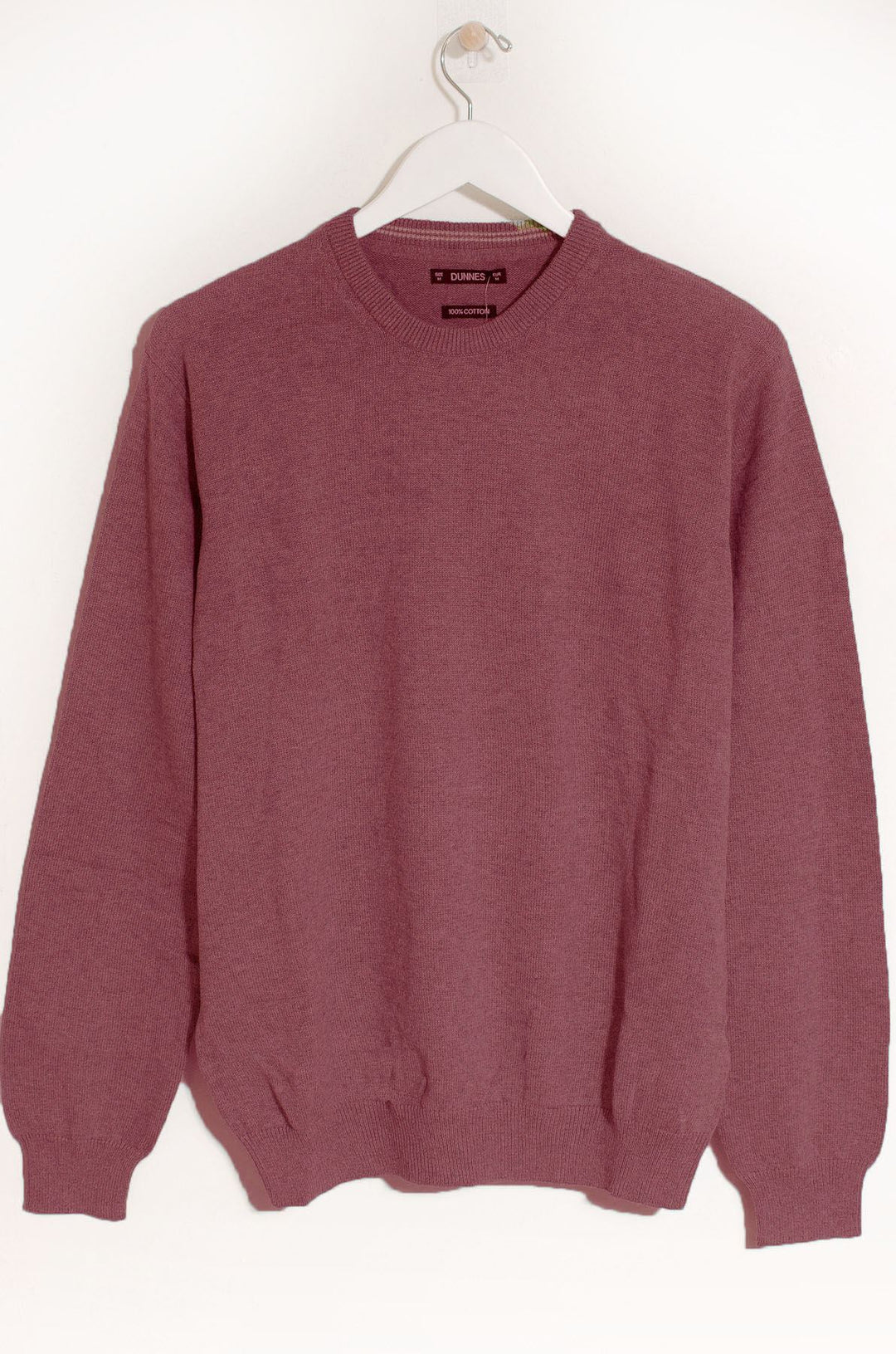 Crew Neck Fine Knit Cotton Jumper