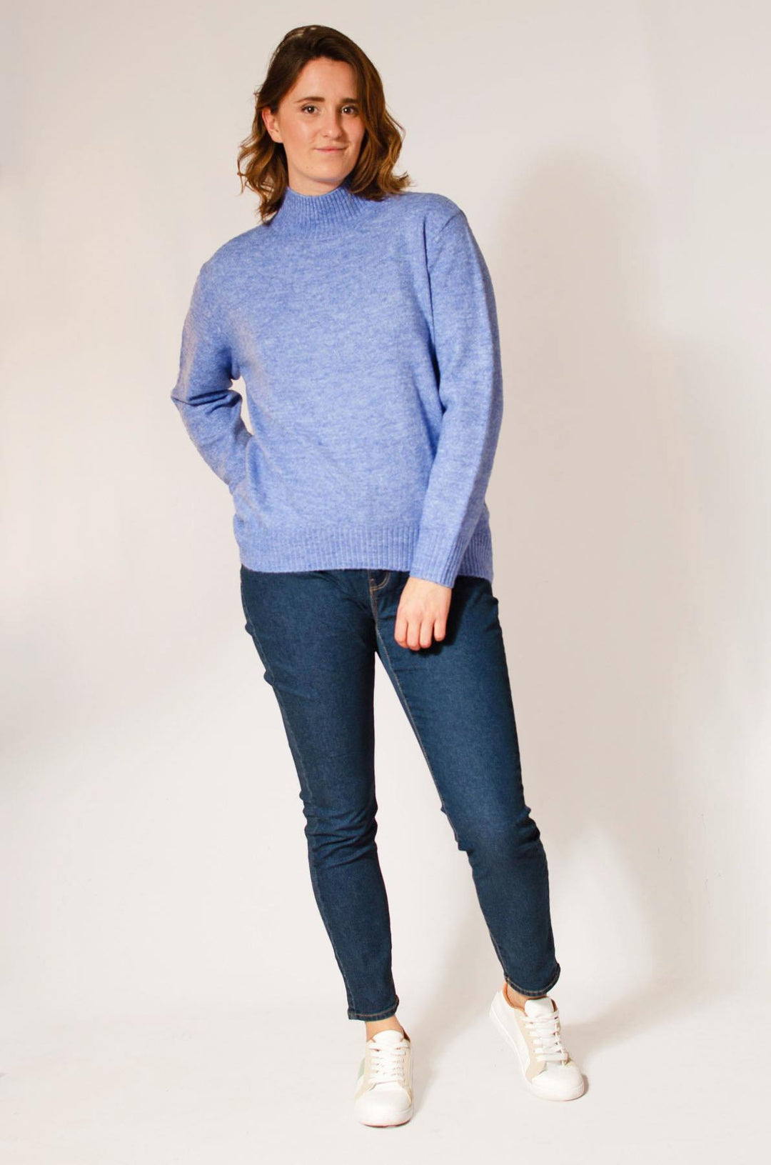 Soft Knit Long Funnel Neck Jumper