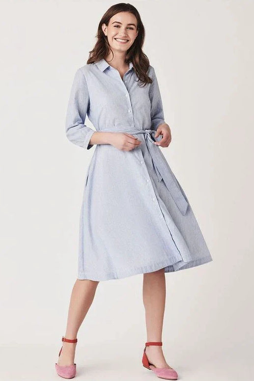 Blue Stripe 'Helene' Shirt Dress